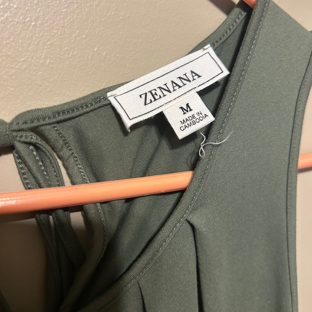 Zenana Outfitters Sage Green Romper - Picture 3 of 4